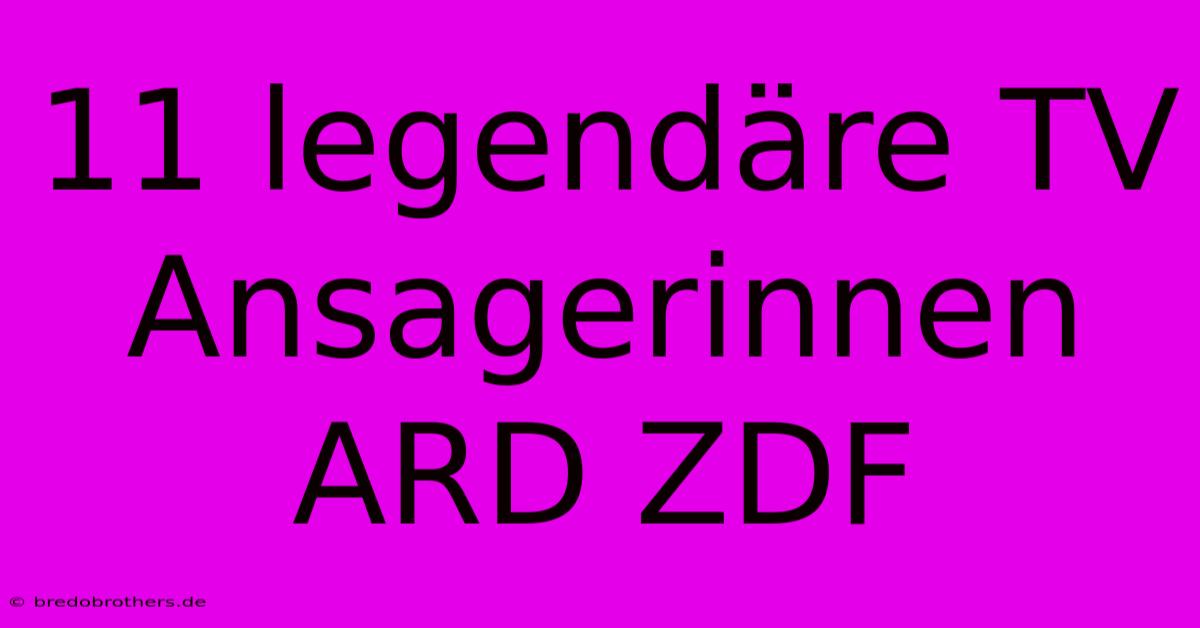 11 Legendäre TV Ansagerinnen ARD ZDF