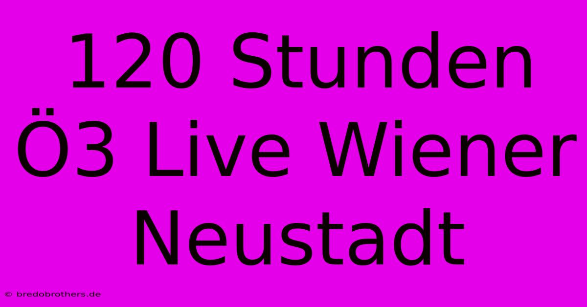 120 Stunden Ö3 Live Wiener Neustadt