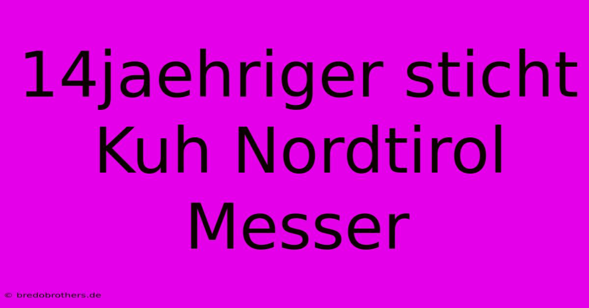 14jaehriger Sticht Kuh Nordtirol Messer