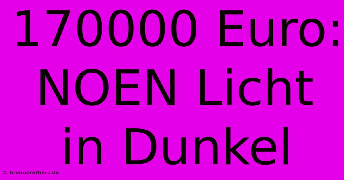 170000 Euro: NOEN Licht In Dunkel