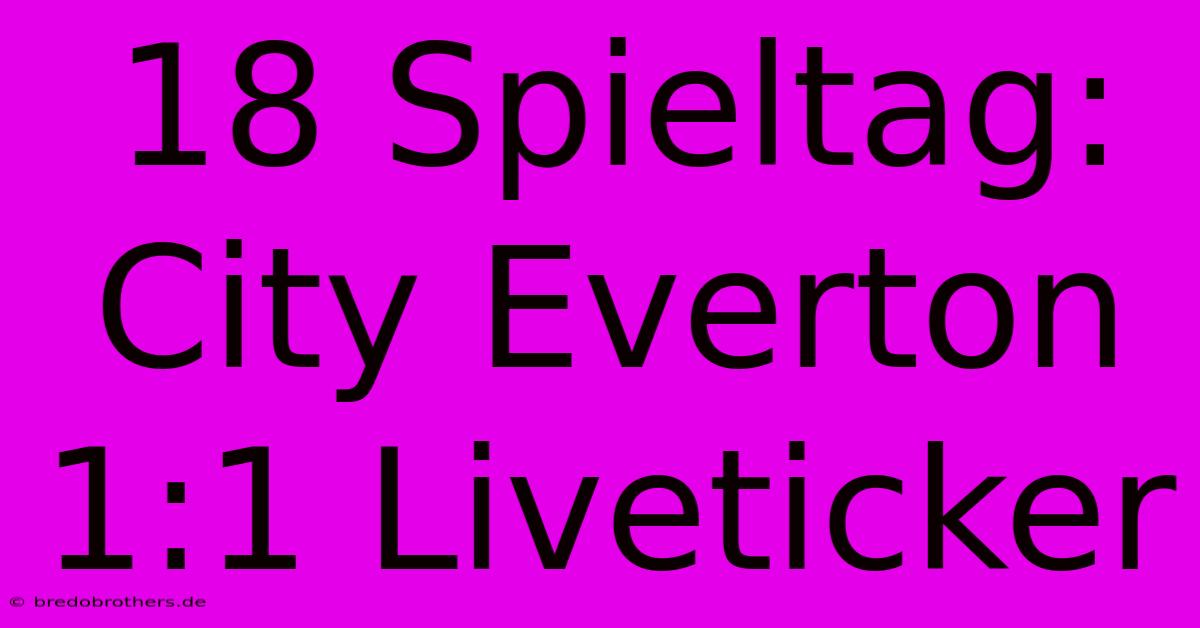 18 Spieltag: City Everton 1:1 Liveticker