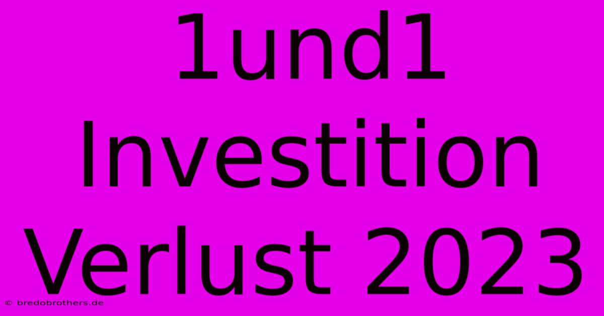 1und1 Investition Verlust 2023