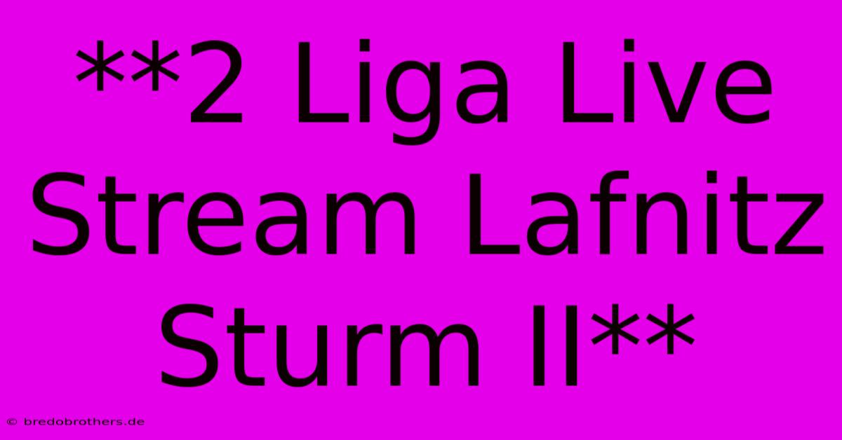 **2 Liga Live Stream Lafnitz Sturm II**