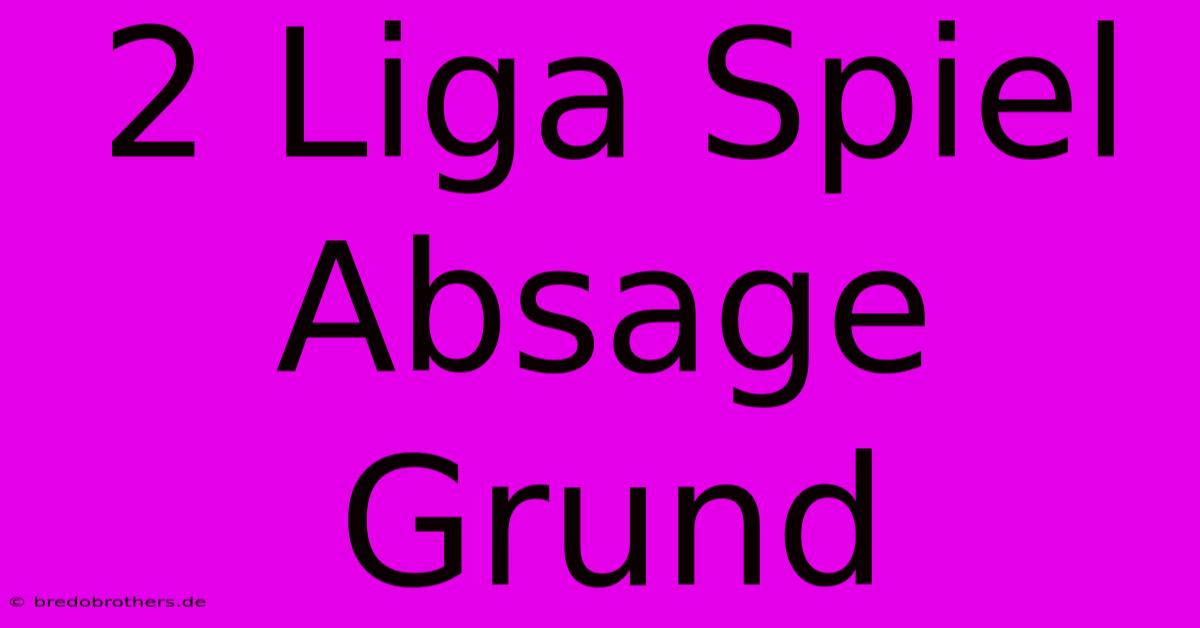 2 Liga Spiel Absage Grund