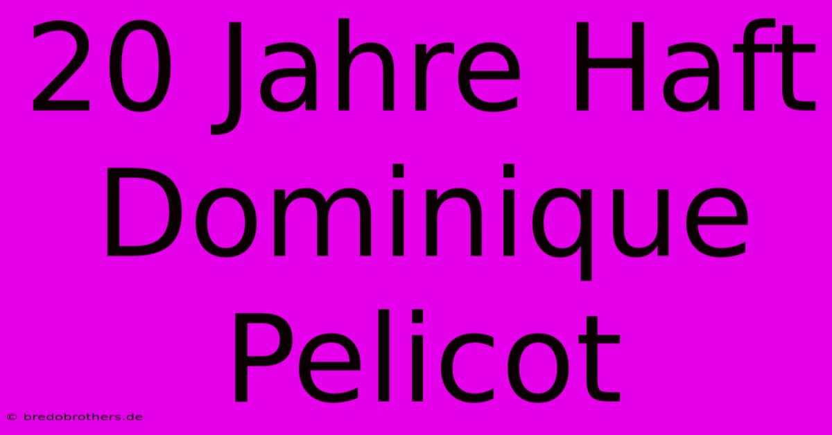 20 Jahre Haft Dominique Pelicot