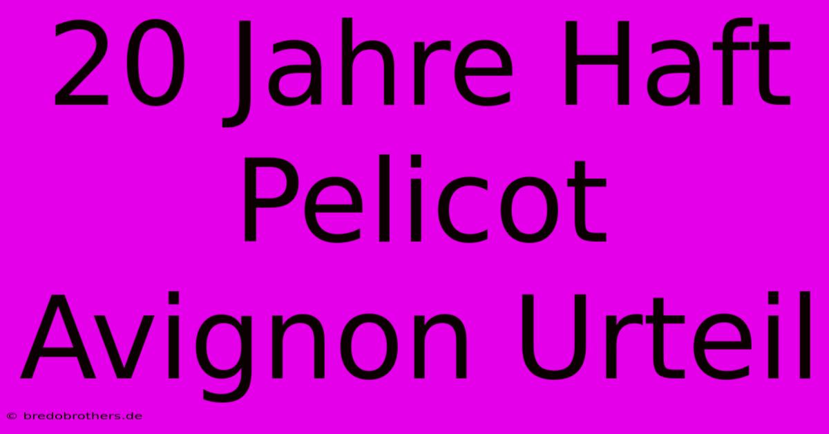 20 Jahre Haft Pelicot Avignon Urteil