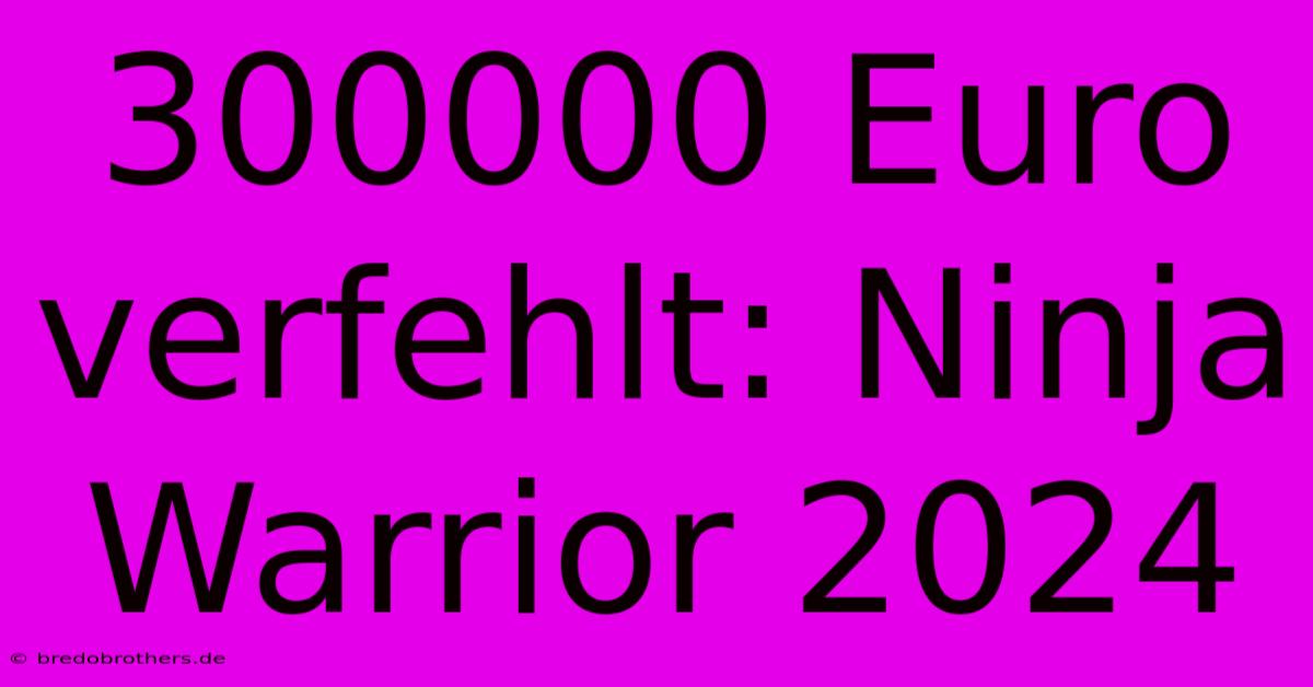 300000 Euro Verfehlt: Ninja Warrior 2024