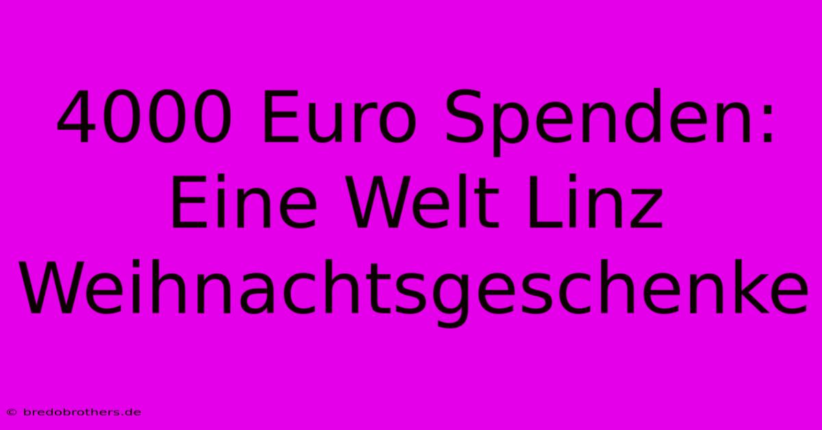 4000 Euro Spenden: Eine Welt Linz Weihnachtsgeschenke