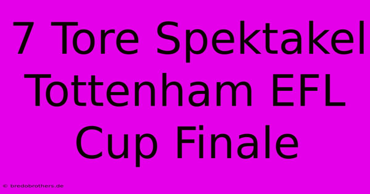 7 Tore Spektakel Tottenham EFL Cup Finale