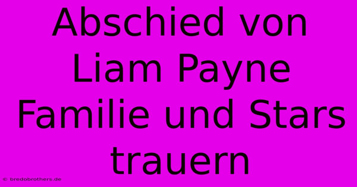 Abschied Von Liam Payne Familie Und Stars Trauern