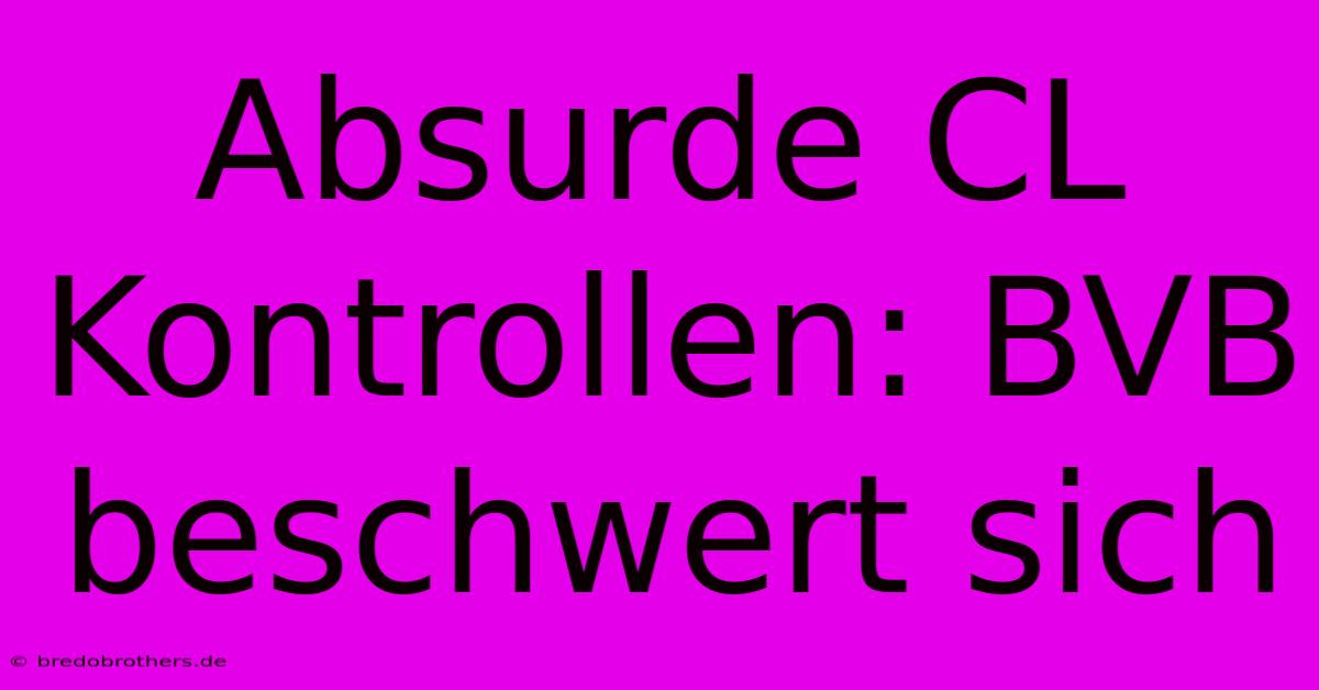 Absurde CL Kontrollen: BVB Beschwert Sich