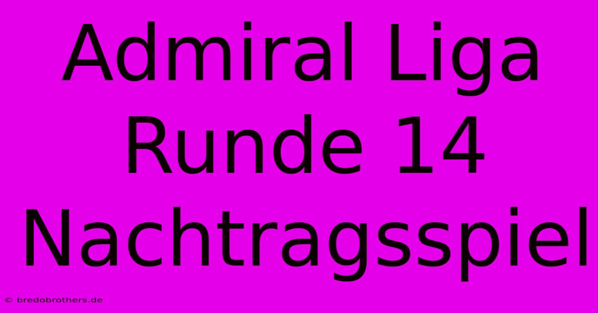 Admiral Liga Runde 14 Nachtragsspiel