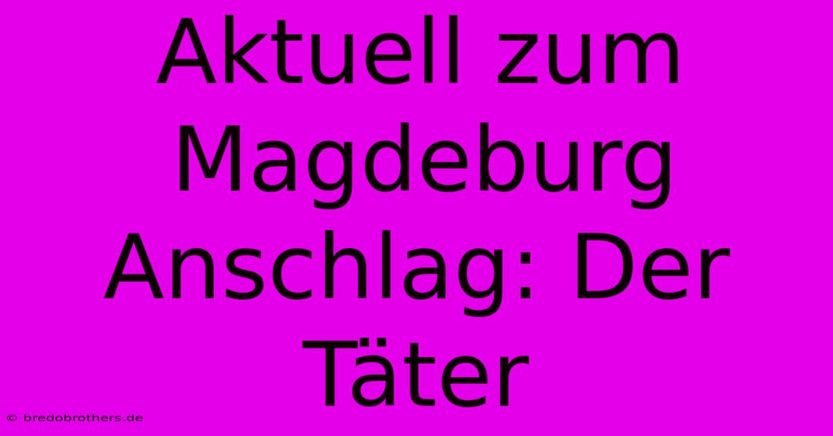 Aktuell Zum Magdeburg Anschlag: Der Täter