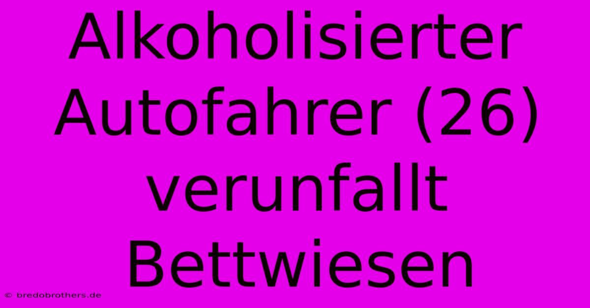 Alkoholisierter Autofahrer (26) Verunfallt Bettwiesen