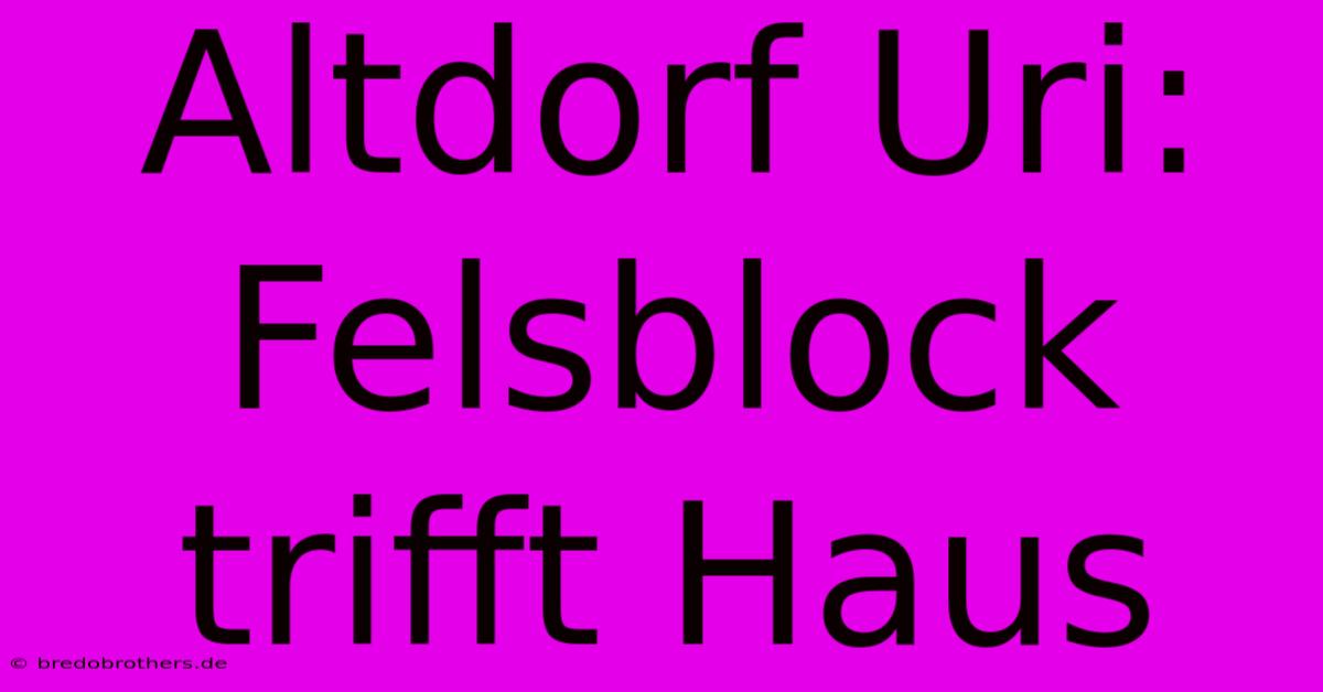 Altdorf Uri: Felsblock Trifft Haus