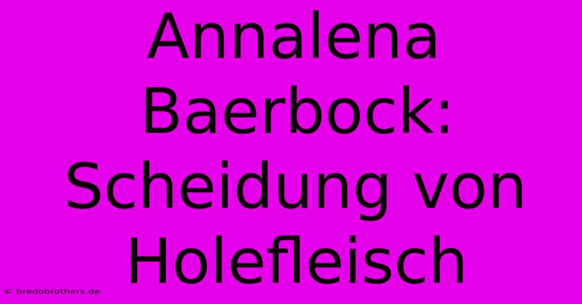 Annalena Baerbock: Scheidung Von Holefleisch