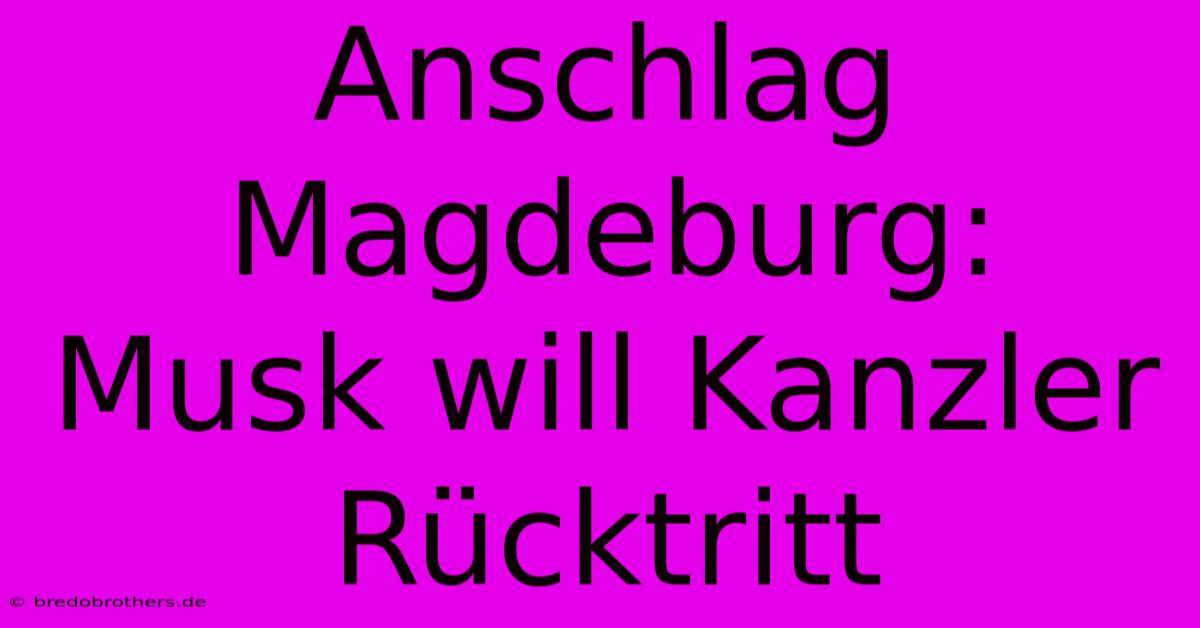 Anschlag Magdeburg: Musk Will Kanzler Rücktritt