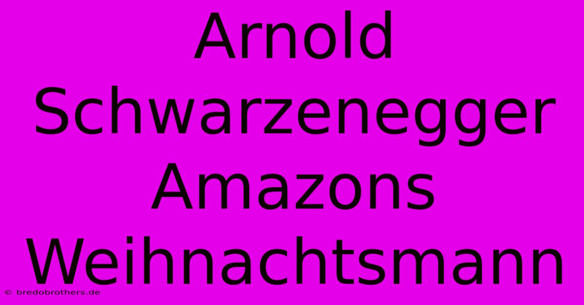 Arnold Schwarzenegger Amazons Weihnachtsmann