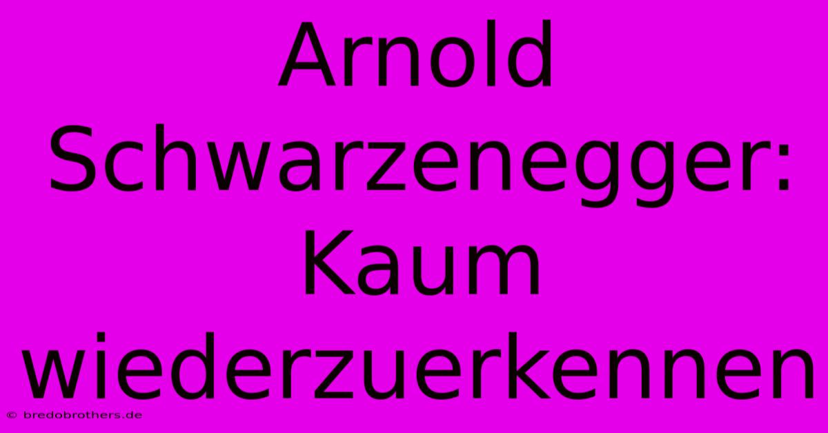 Arnold Schwarzenegger: Kaum Wiederzuerkennen