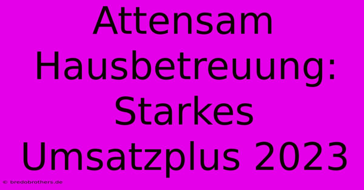 Attensam Hausbetreuung: Starkes Umsatzplus 2023