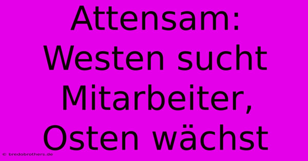 Attensam:  Westen Sucht Mitarbeiter, Osten Wächst