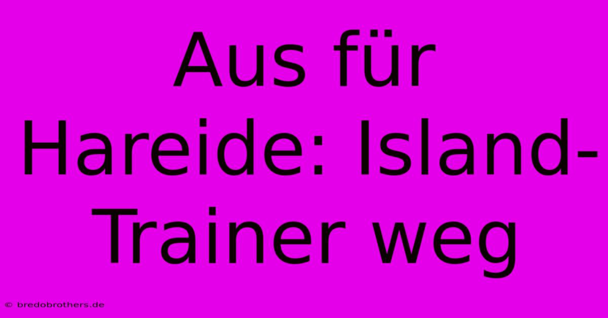 Aus Für Hareide: Island-Trainer Weg