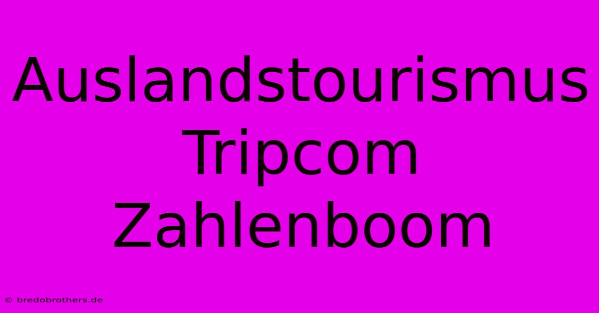 Auslandstourismus Tripcom Zahlenboom