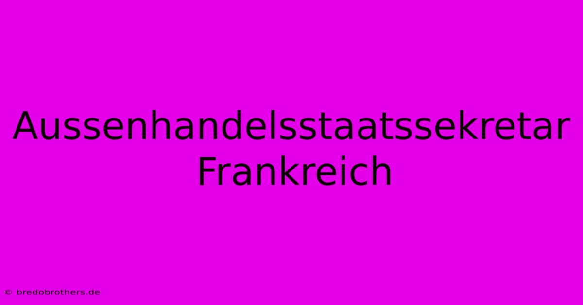 Aussenhandelsstaatssekretar Frankreich  