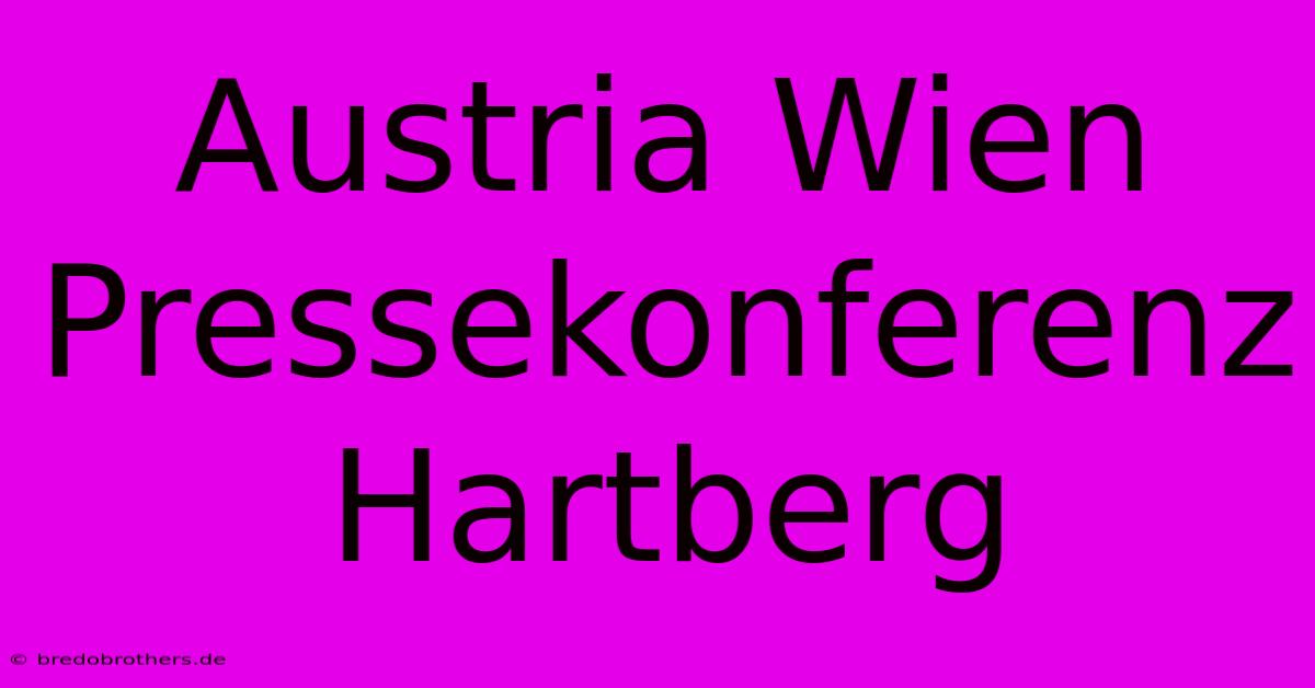 Austria Wien Pressekonferenz Hartberg