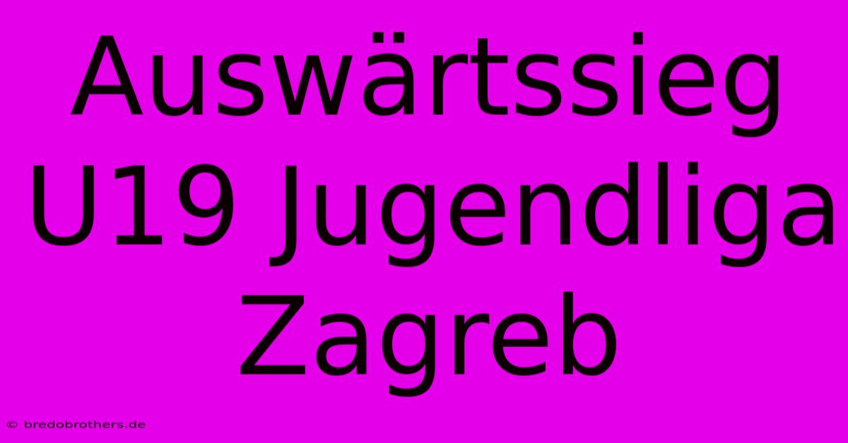 Auswärtssieg U19 Jugendliga Zagreb