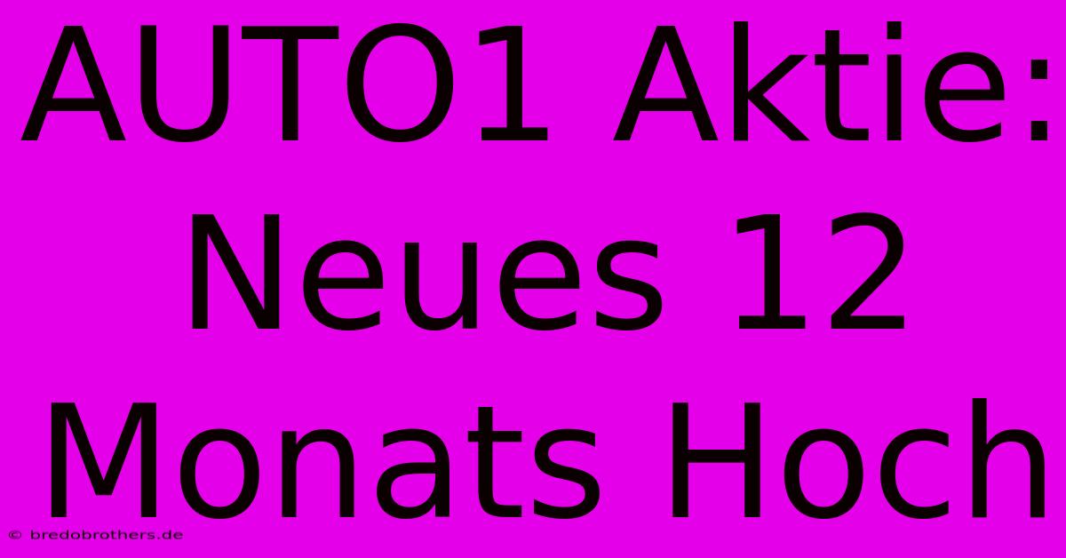 AUTO1 Aktie: Neues 12 Monats Hoch