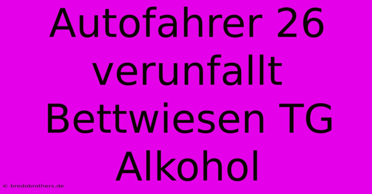 Autofahrer 26 Verunfallt Bettwiesen TG Alkohol