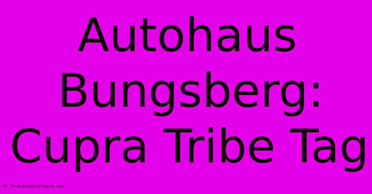 Autohaus Bungsberg: Cupra Tribe Tag