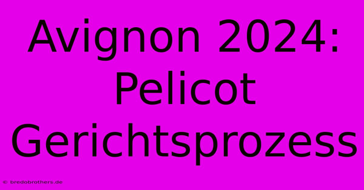 Avignon 2024: Pelicot Gerichtsprozess