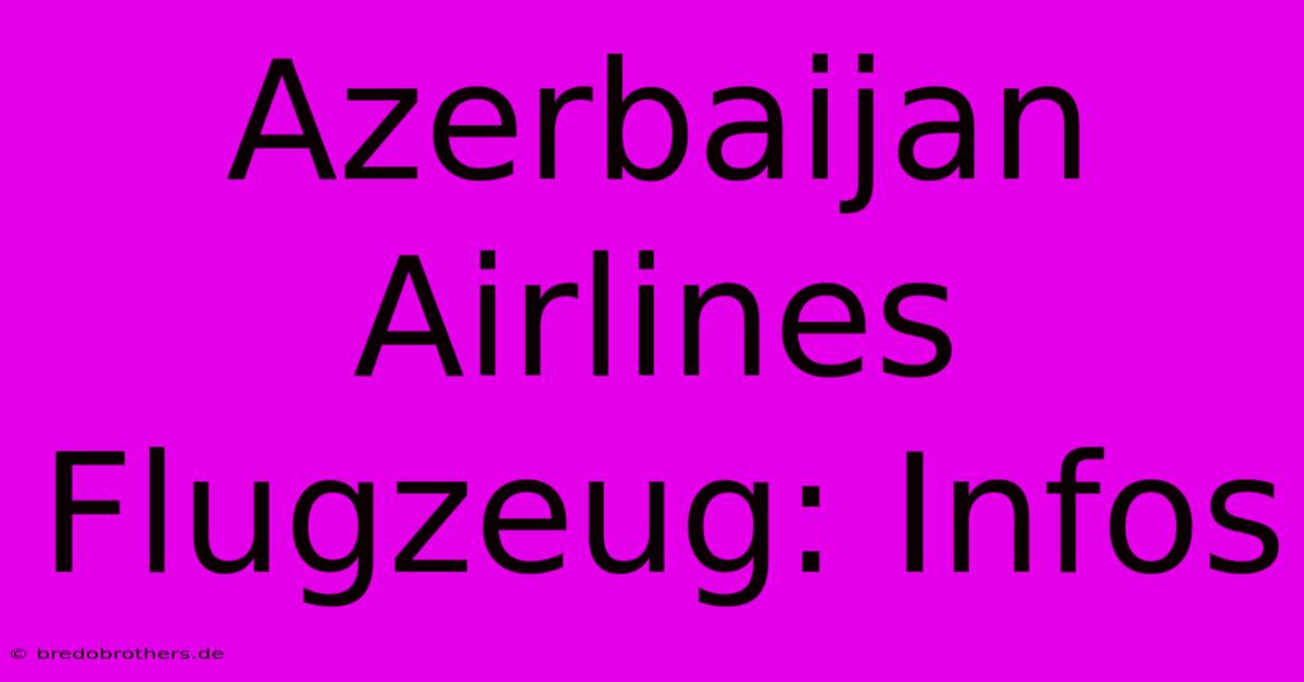 Azerbaijan Airlines Flugzeug: Infos