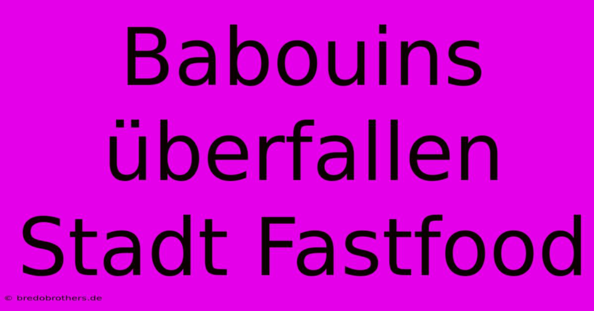 Babouins Überfallen Stadt Fastfood