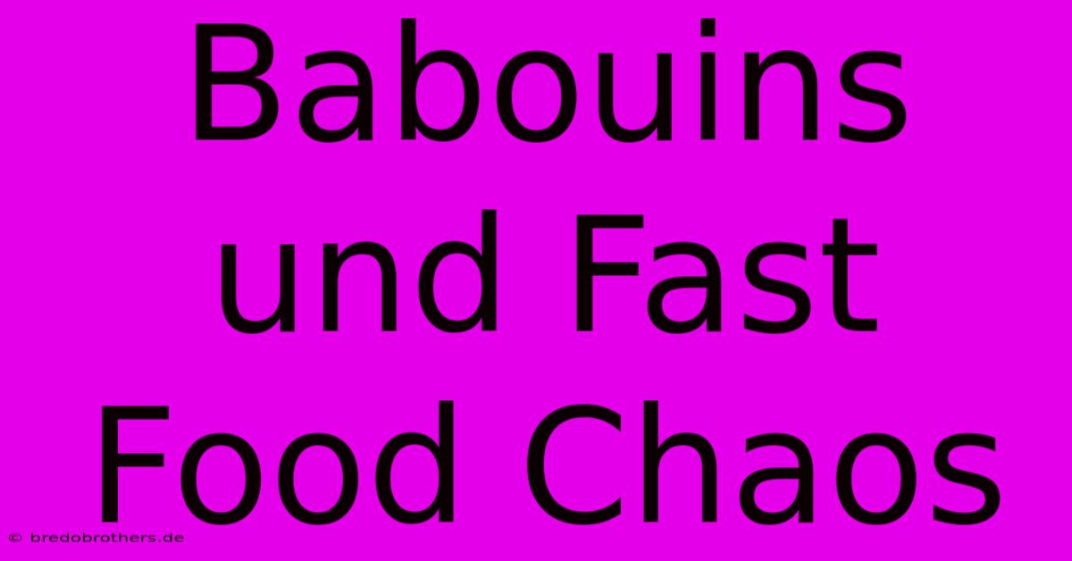 Babouins Und Fast Food Chaos