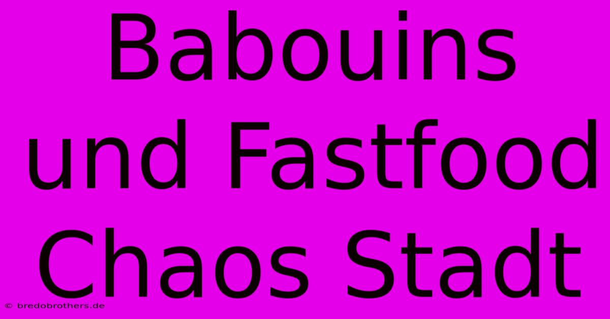 Babouins Und Fastfood Chaos Stadt