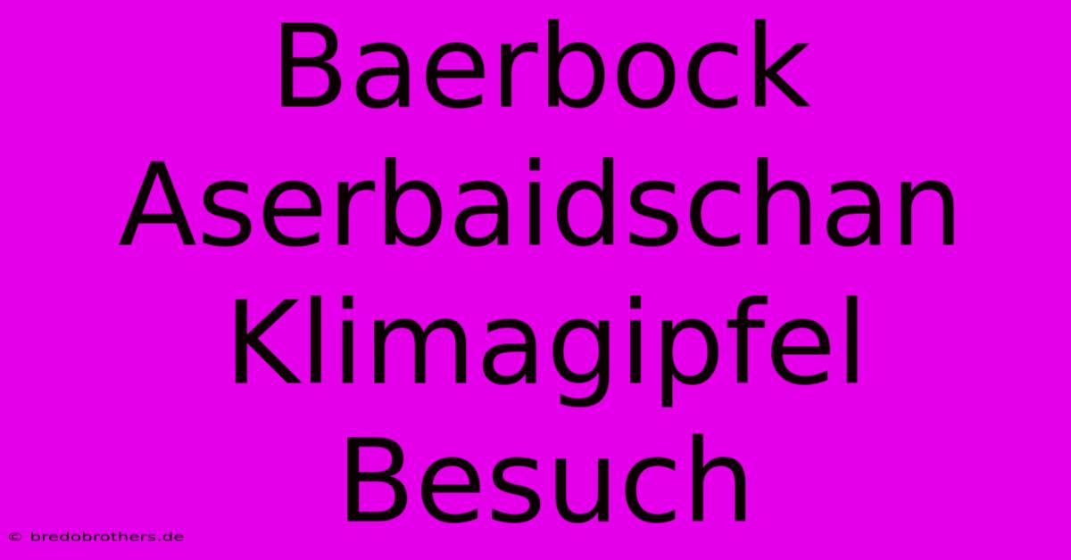 Baerbock Aserbaidschan Klimagipfel Besuch