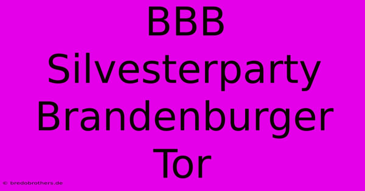 BBB Silvesterparty Brandenburger Tor