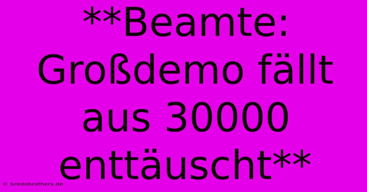 **Beamte: Großdemo Fällt Aus 30000 Enttäuscht**