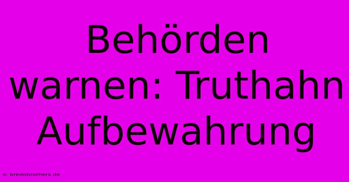 Behörden Warnen: Truthahn Aufbewahrung