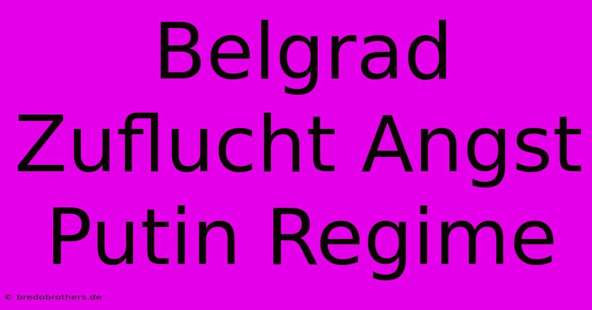 Belgrad Zuflucht Angst Putin Regime