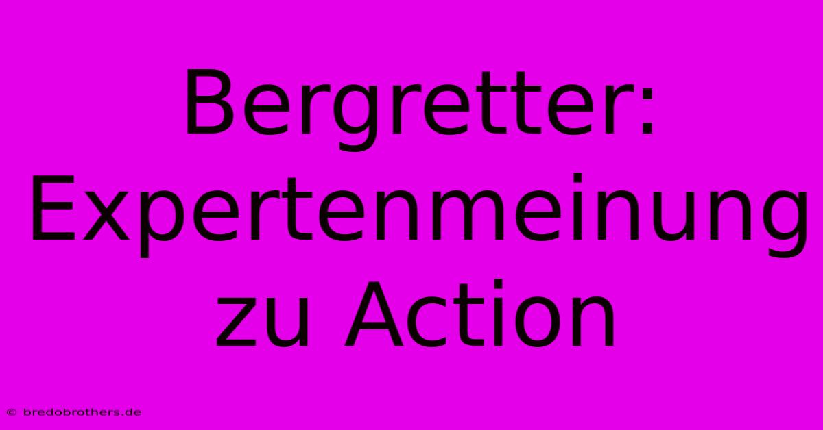 Bergretter: Expertenmeinung Zu Action