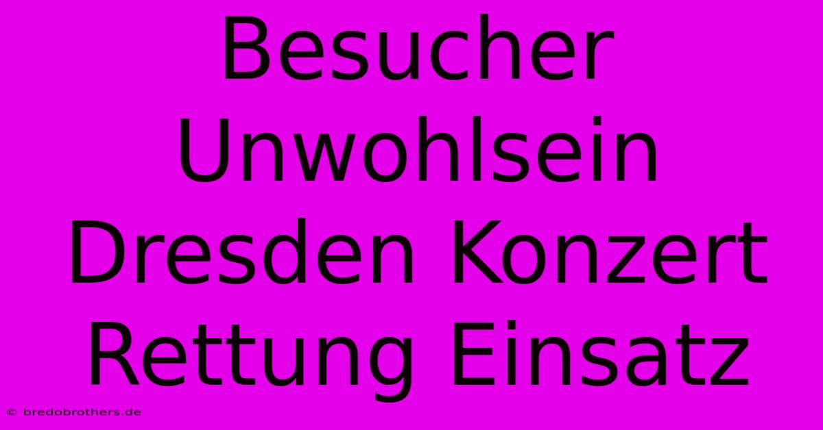 Besucher Unwohlsein Dresden Konzert Rettung Einsatz