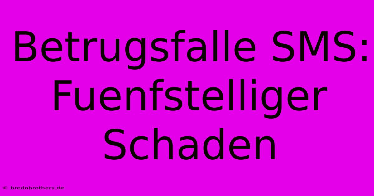 Betrugsfalle SMS:  Fuenfstelliger Schaden