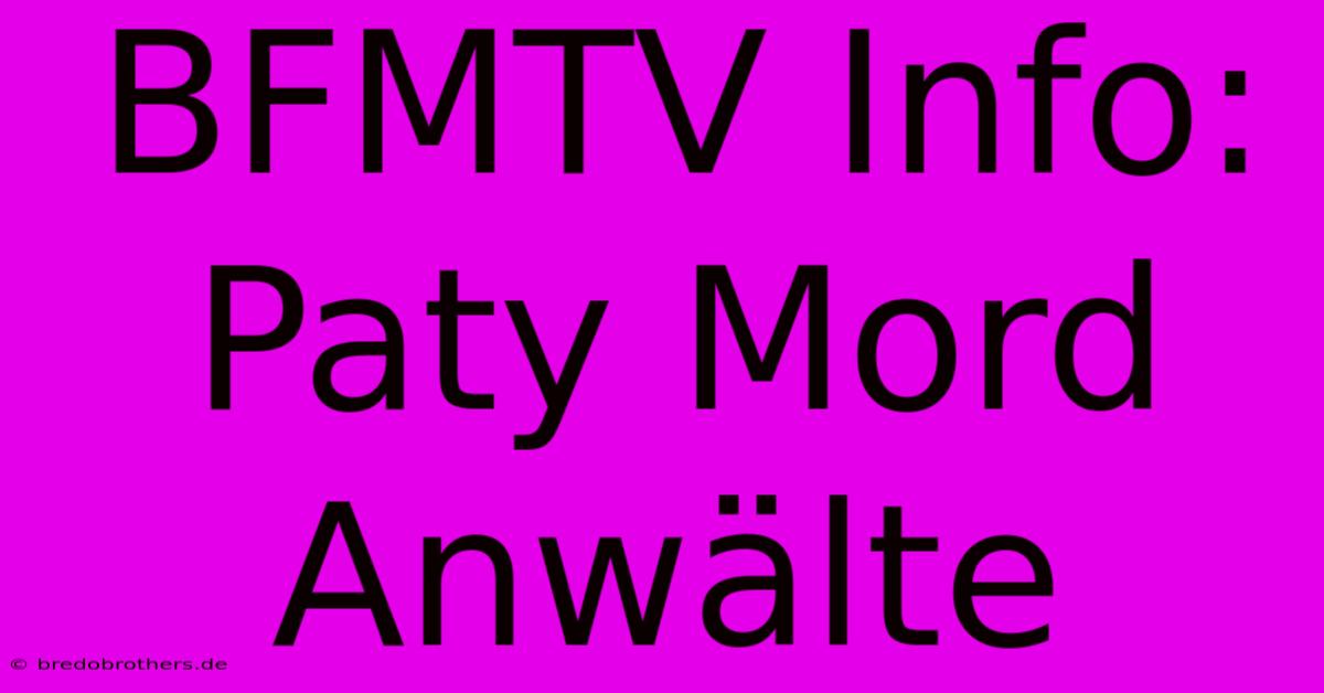 BFMTV Info: Paty Mord Anwälte