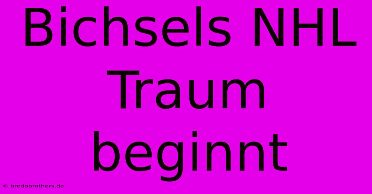 Bichsels NHL Traum Beginnt