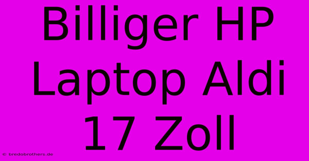 Billiger HP Laptop Aldi 17 Zoll