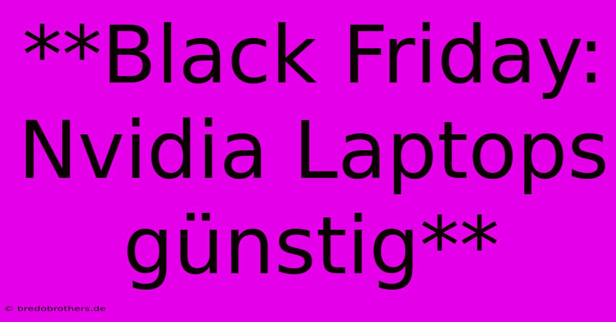 **Black Friday: Nvidia Laptops Günstig**